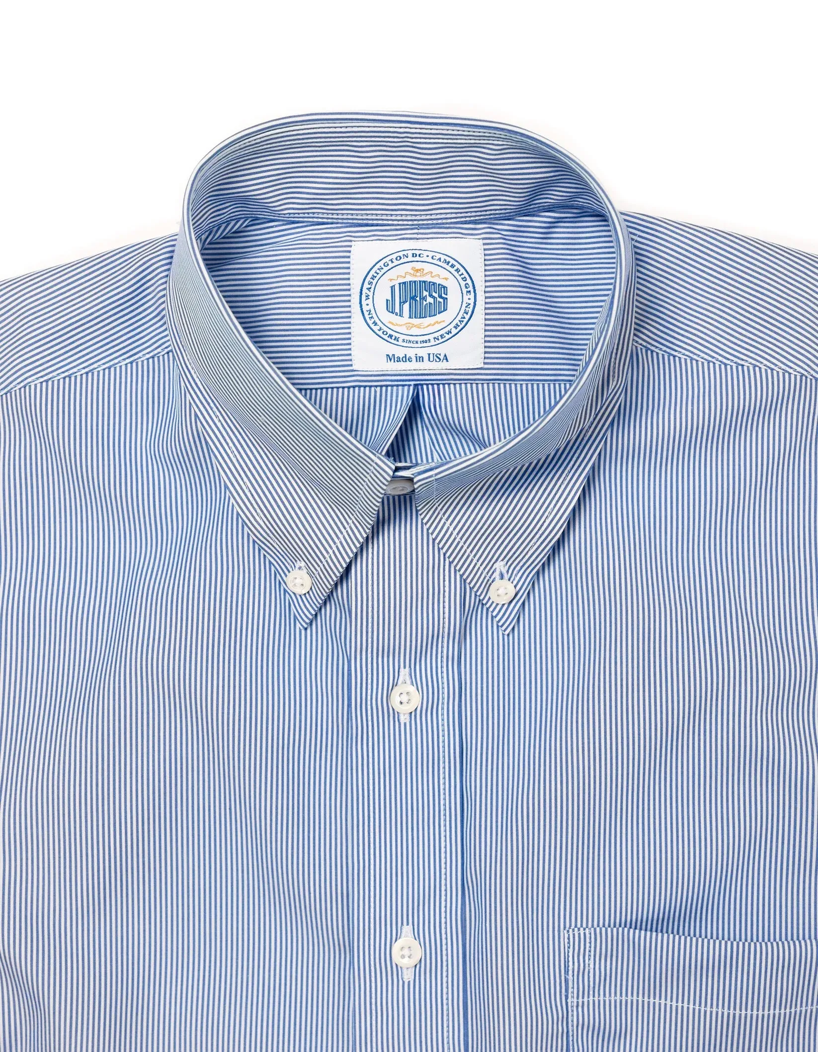 2-PLY 100s - BLUE BANKER STRIPE DRESS SHIRT