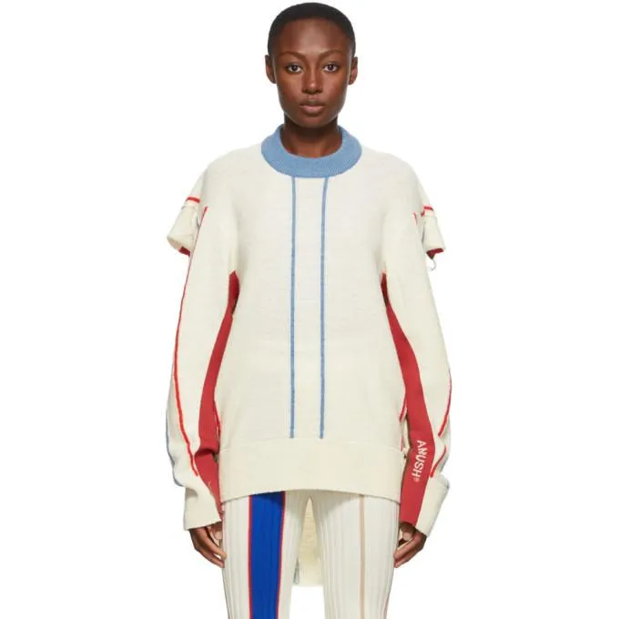 Ambush Off-White Wool Folding Sweater