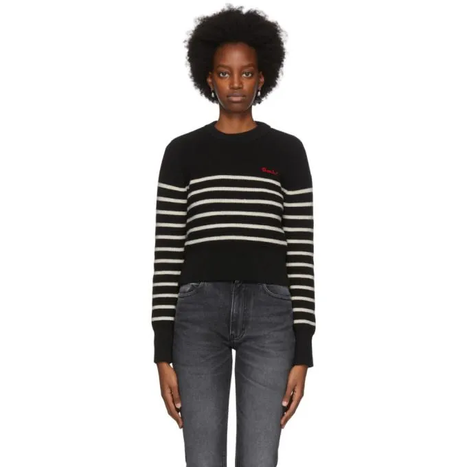 AMI Alexandre Mattiussi Black and White Breton Stripe Sweater