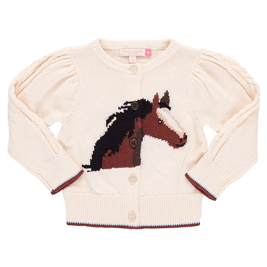 Baby Girls Cable Constance Sweater - Wild Horse