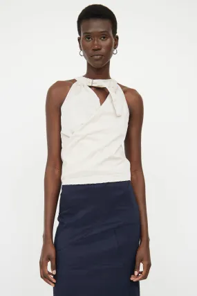 Beige Halter Wrap Top