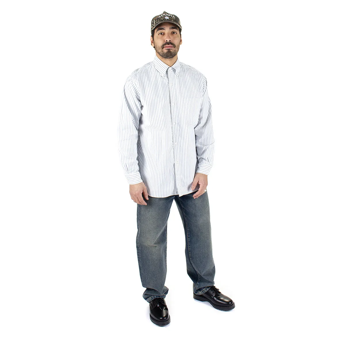 Button Down L/S Striped Wind Shirt