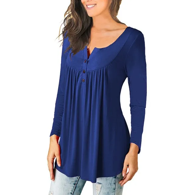 Button Loose Long Sleeve