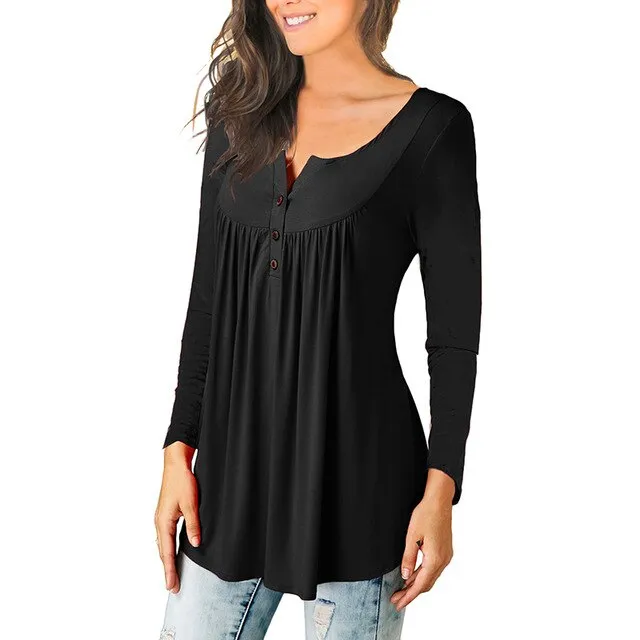 Button Loose Long Sleeve