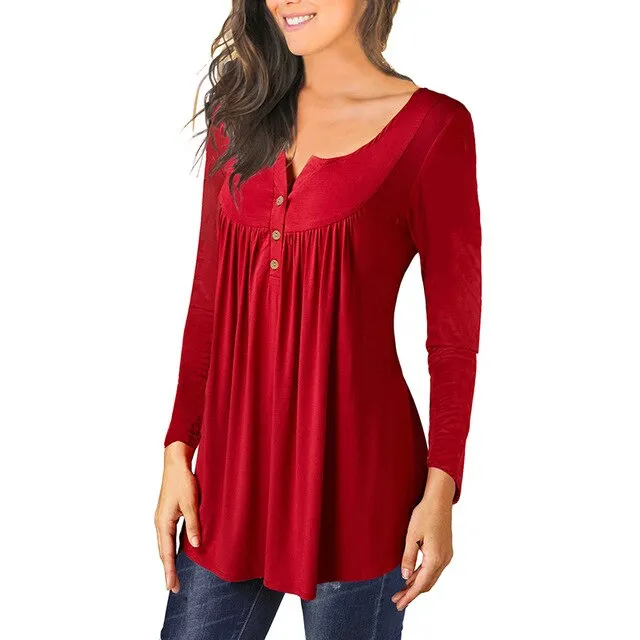Button Loose Long Sleeve