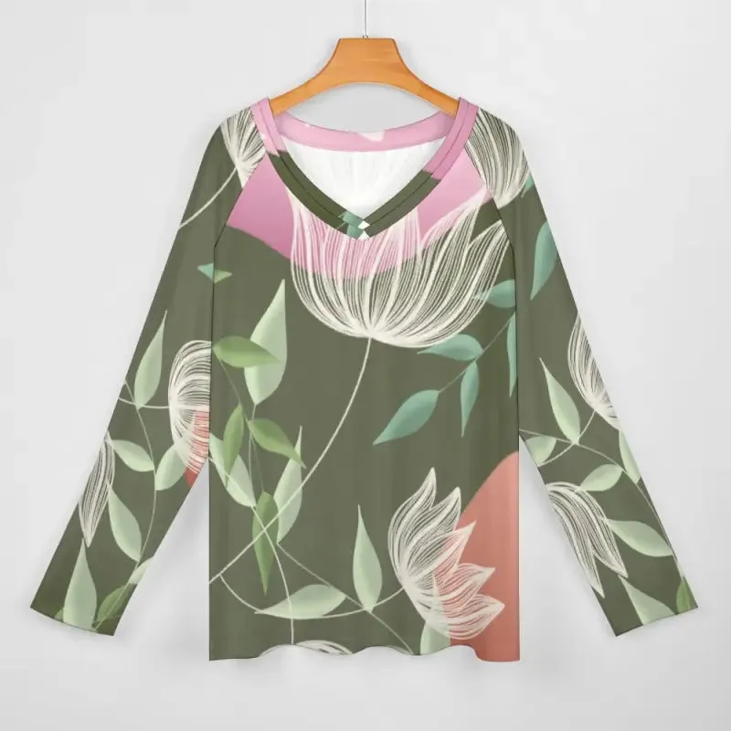 Flower Power Vibes in a Loose Boho Floral Long Sleeve Tee