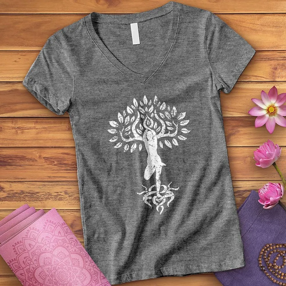 Flower Zen Tree V-Neck