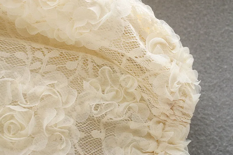 ORGANZA LACE CROPPED BLOUSE