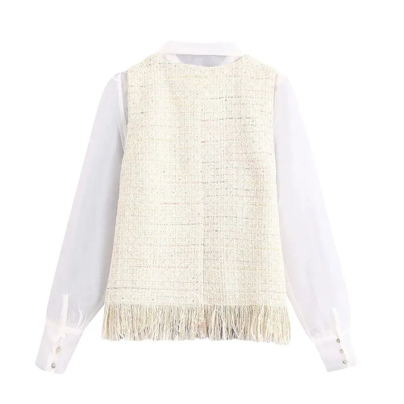 ORGANZA TWEED BLOUSE